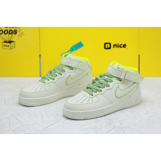 Nike Air Force 1 '07 Mid LV8 3M Green Yellow Mens Sneakers AA1118-012