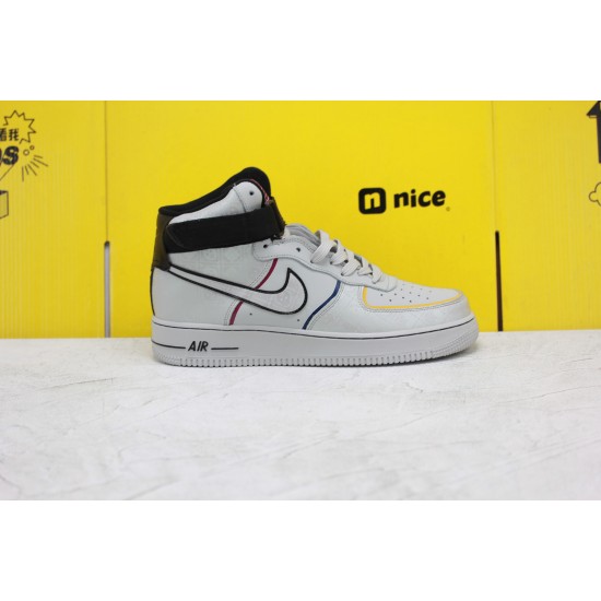 Nike Air Force 1 07 Mid Day of the Dead Unisex Sneakers Grey Black CT1138-100