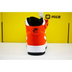 Nike Air Force 1 Mid Black White Orange 554724 058 Unisex AF1 Running Shoes