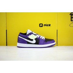 Air Jordan 1 Low Court Purple Black 553560 501 AJ1 Unisex Jordan Sneakers