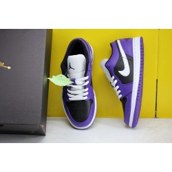 Air Jordan 1 Low Court Purple Black 553560 501 AJ1 Unisex Jordan Sneakers