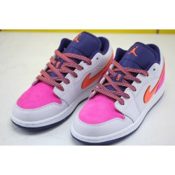 Air Jordan 1 Low Pink Corduroy 554723 502 AJ1 Womens Jordan Sneakers