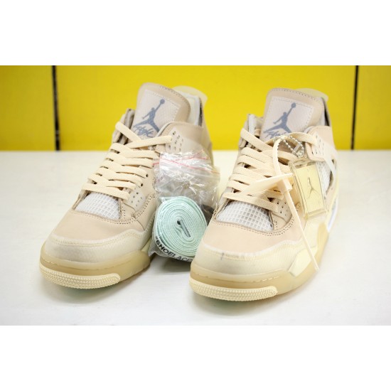 Air Jordan 4 Retro Off-White Sail CV9388-100 AJ4 Unisex Jordan Sneakers