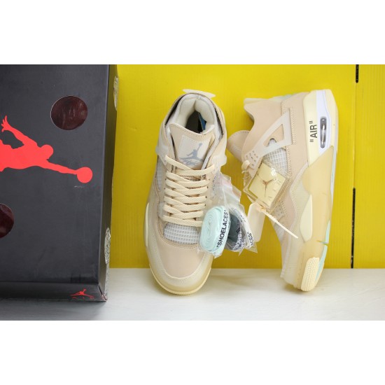 Air Jordan 4 Retro Off-White Sail CV9388-100 AJ4 Unisex Jordan Sneakers