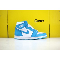 Nike Air Jordan 1 Retro High OG AJ1 Unisex Basketball Shoes White Skyblue 555088-117