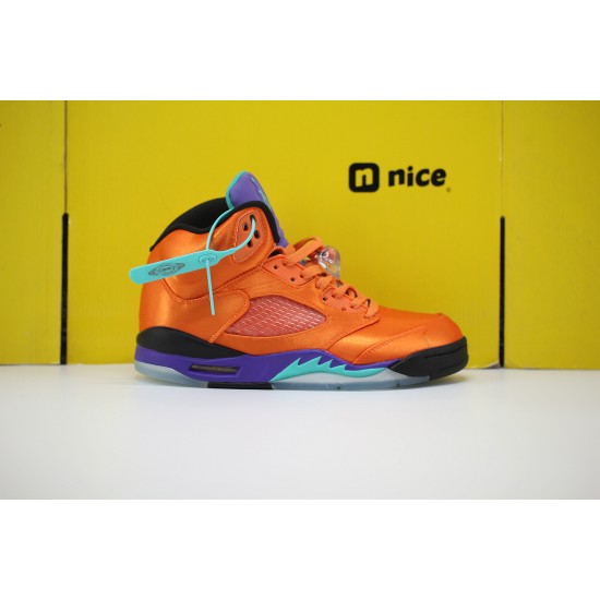 Nike Air Jordan 5 Fresh Prince Unisex Basketball Shoes Orange Purple 136027 007