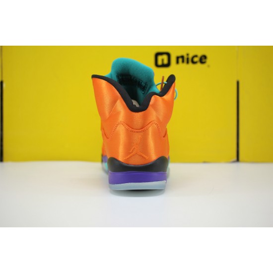 Nike Air Jordan 5 Fresh Prince Unisex Basketball Shoes Orange Purple 136027 007