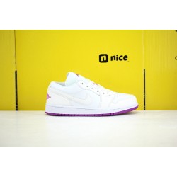 Nike Air Jordan 1 AJ1 Low Womens Basketball Shoes White Purple 555112-iD