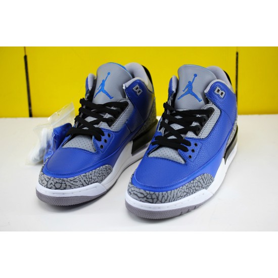 Nike Air Jordan 3 AJ3 Mens Basketball Shoes Blue Grey Black CT8532-400