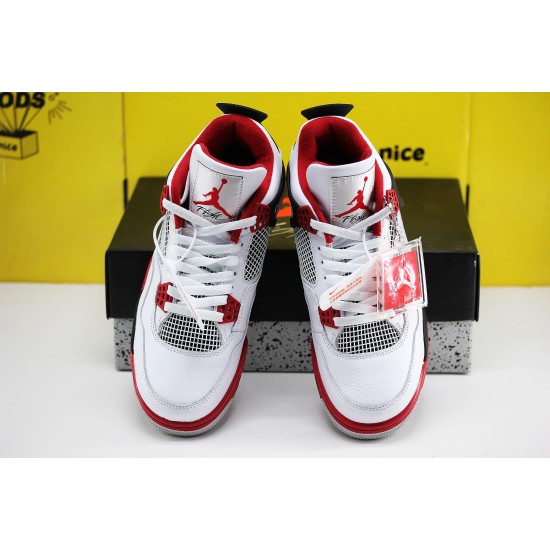 Nike Air Jordan 4 Retro Red AJ4 Mens Basketball Shoes White Red Black 308497 110