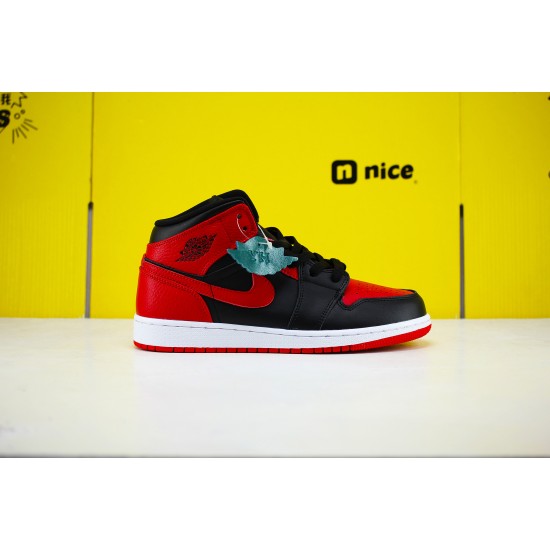 Air Jordan 1 Mid Banned 2020 554725 074 AJ1 Unisex Jordan Sneakers