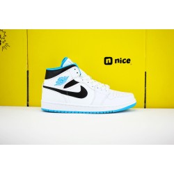 Air Jordan 1 Mid Laser Blue 554724-141 AJ1 Unisex Jordan Sneakers