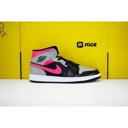 Air Jordan 1 Mid Pink Shadow 554724 059 AJ1 Unisex Jordan Sneakers