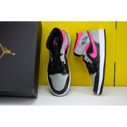 Air Jordan 1 Mid Pink Shadow 554724 059 AJ1 Unisex Jordan Sneakers