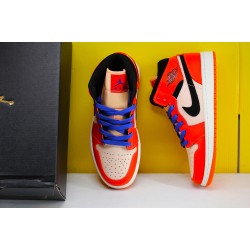 Air Jordan 1 Mid Team Orange Black 852542 800 AJ1 Unisex Jordan Sneakers