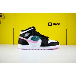 Air Jordan 1 Mid White Black Light Arctic Pink BQ6472-601 AJ1 Unisex Jordan Sneakers