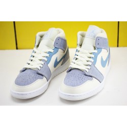 Jordan 1 Mid Mixed Textures Blue DA4666-100 AJ1 Unisex Jordan Sneakers