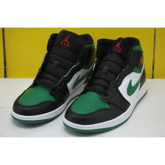 Nike Air Jordan 1 MID AJ1 Unisex Basketball Shoes Green White Black 554724-067 