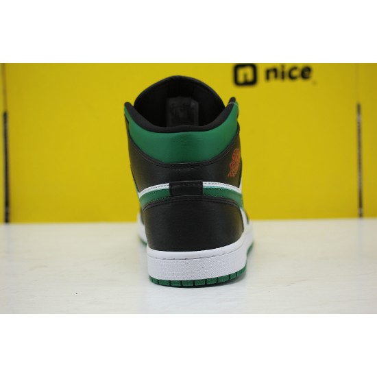 Nike Air Jordan 1 MID AJ1 Unisex Basketball Shoes Green White Black 554724-067 