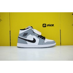 Nike Air Jordan 1 Mid  Light Smoke Grey Unisex Basketball Shoes 554724-092