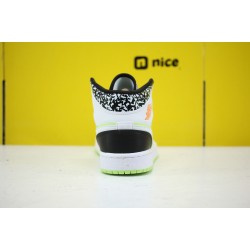 Nike Air Jordan 1 Mid AJ1 Womens Basketball Shoes White Green Black 554725-870 