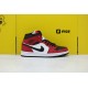 Nike Air Jordan 1 Mid Unisex Basketball Shoes White Red Black 554724-069