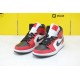 Nike Air Jordan 1 Mid Unisex Basketball Shoes White Red Black 554724-069