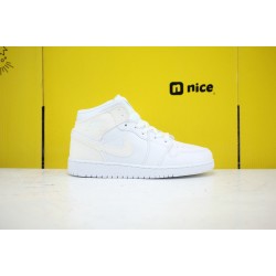 Nike Air Jordan 1 Mid Womens Basketball Shoes All White BQ6472-112