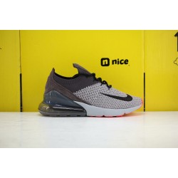 Nike Air Max 270 Flyknit Mens Running Shoes Grey Brown Black AO1023-004