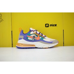 Nike Air Max 270 React Mens Sneakers Beige Blue Orange CU3014 181