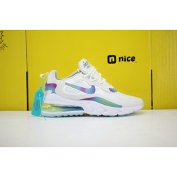 Nike Air Max 270 React Mens Sneakers White Fluo Green Blue CT5064 100