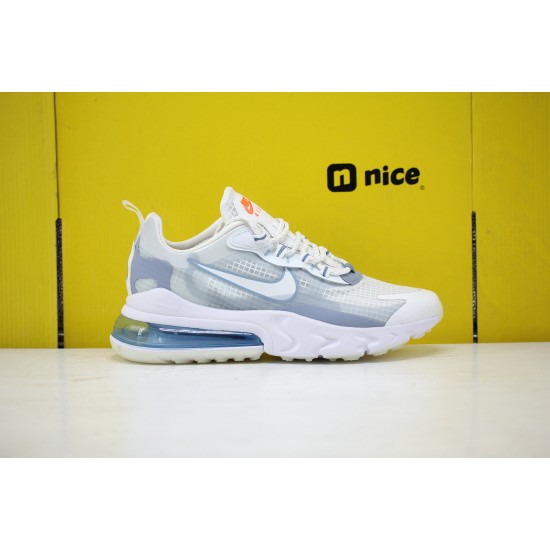 Nike Air Max 270 React Unisex Sneakers White Grey Blue CT1265 300