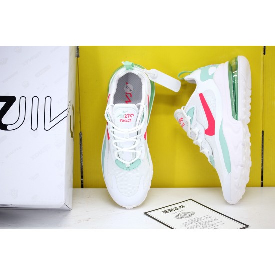 Nike Air Max 270 React Unisex Sneakers White Red Green CV3025 100