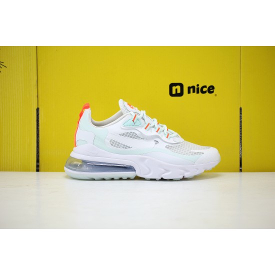 Nike Air Max 270 React Womens Sneakers White Blue Green Orange CJ0620 100