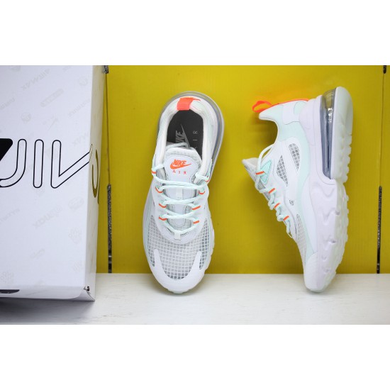 Nike Air Max 270 React Womens Sneakers White Blue Green Orange CJ0620 100