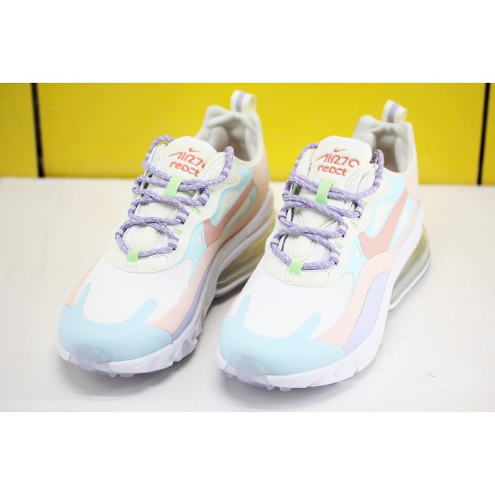 Nike Air Max 270 React Womens Sneakers White Pink Blue CQ4805 146