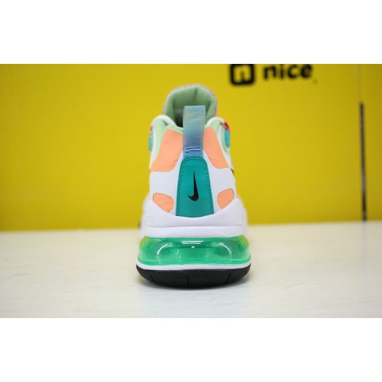 Nike Air Max 270 React Womens Sneakers White Pink Green Black CJ0620 600