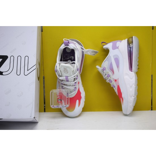 Nike Air Max 270 React Womens Sneakers White Purple Pink CU2995 911