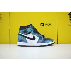 Nike Air Jordan 1 High OG Tie-Dye Blue White Black Basketball Shoes Mens AJ1 Sneakers CD0461 100