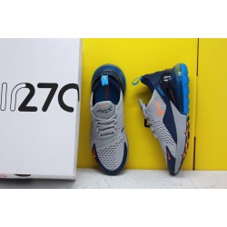 Nike Air Max 270 GS "Wolf Grey Photo Blue" Gray/Black Unisex 943345 015 Running Shoes