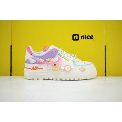 Nike Air Force 1 Shadow White/Pink/Purple Running Shoes CU3012-164 AF1 WMNS Sneakers