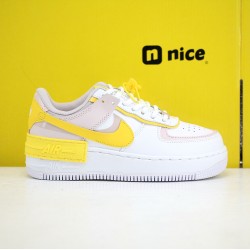 Nike WMNS Air Force 1 Shadow White/Pink/Yellow Running Shoes CJ1641 102 AF1 Sneakers