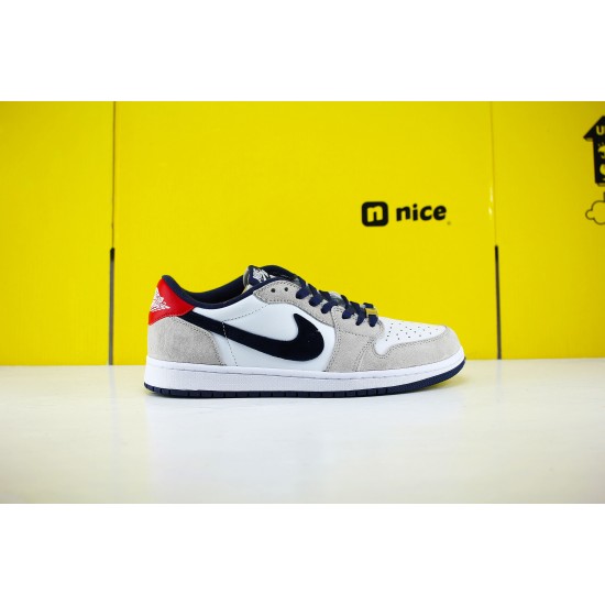 Air Jordan 1 Low Grey Black White Unisex Casual Shoes CQ4277-002