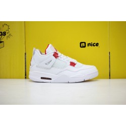 Nike Air Jordan 4 "Orange Metallic" White/Red Basketball Shoes Mens CT8527 112 AJ4 Sneakers