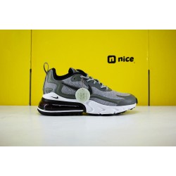 Nike Air Max 270 React Light Grey Black Men Running Shoes AO4971-104