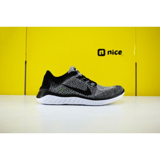 Nike Free RN Flyknit 2018 Black Grey Unisex Running Shoes 942839-101