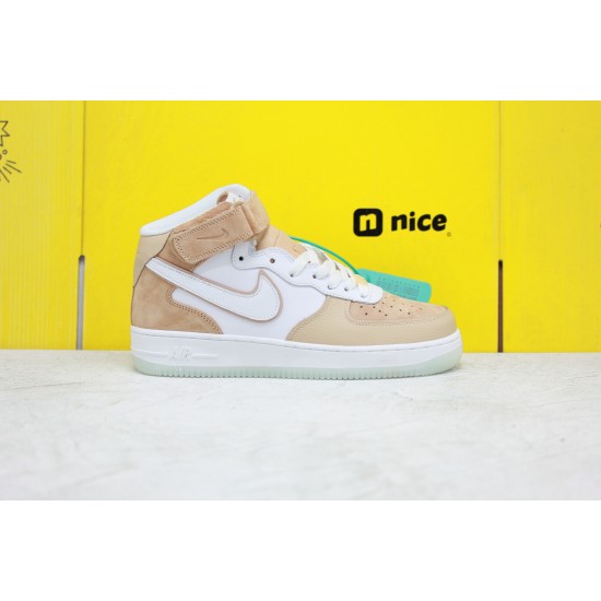 Nike Air Force 1 07 Mid Unisex Sneakers White Pink AO2425-201